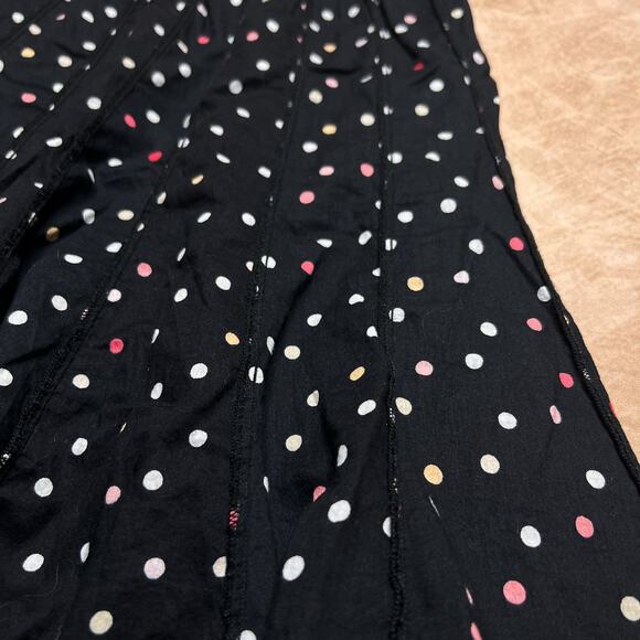 Christopher & Banks Polka Dot Ruffled Midi Skirt Multicolor Black Elastic Waist - Picture 3 of 9